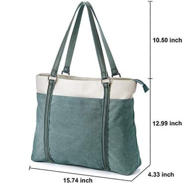 Women's Work Bag with Laptop Compartment Zipper Pockets Teacher Totes Purse - Image 3