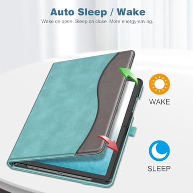 Fintie Case for Samsung Galaxy Tab A9 Plus/A9+ 5G 11 Inch 2023 Model (SM-X210/X216/X218), Multi-Angle Viewing Smart Stand Back Cover with Pocket Auto Wake/Sleep, Turquoise - Image 4