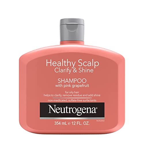 Neutrogena Exfoliating Healthy Scalp Clarifying Shampoo for Oily Hair & Scalp, Pink Grapefruit pH-Balanced Anti-Residue Formula Adds Shine, Sulfate, Paraben & Phthalate-Free, Color-Safe, 12 Fl Oz - Image 1