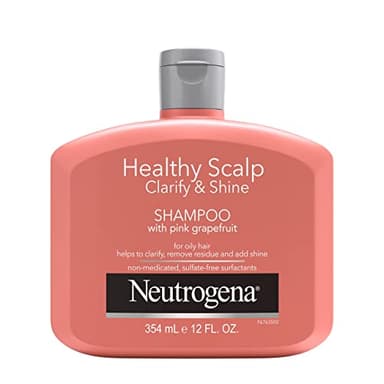 Neutrogena Exfoliating Healthy Scalp Clarifying Shampoo for Oily Hair & Scalp, Pink Grapefruit pH-Balanced Anti-Residue Formula Adds Shine, Sulfate, Paraben & Phthalate-Free, Color-Safe, 12 Fl Oz - Image 1