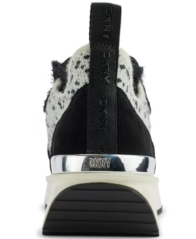 DKNY Women's Aveline Lace Up Sneaker, Black/Off White, 8 - Image 3