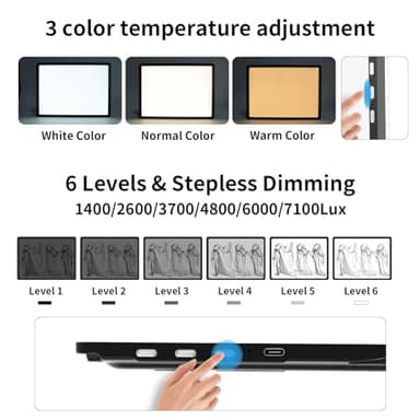 TOHETO Rechargeable A4 Light Board with Stand, Super Bright Magnetic Light Pad with Side Buttons, Wireless Light Box for Tracing and Drawing, Cordless LED Light Table for Diamond Painting, Sketching - Image 3