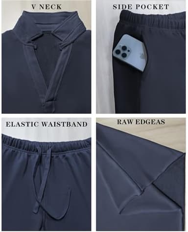 Yioaga Women Tracksuits 2 Piece Set Carmel Travel Set Patrick Pullover Sweatshirt Catherine Sweatpants Casual Lounge Outfit(Navy,XL) - Image 3