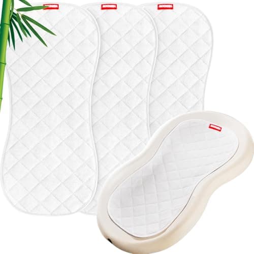 Moonsea Quilted Thicker Changing Pad Liner 3 Pack Waterproof, Fit for Changing Table Liners are Warm On a Baby's Back Non-Slip Design Reusable Pads Machine Washable, White - Image 1