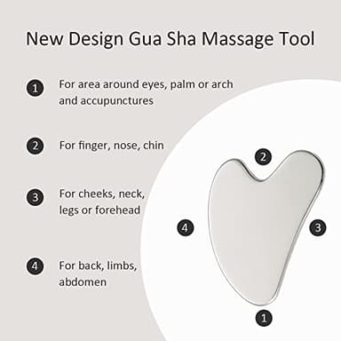 Yeamon Gua Sha Facial Tools and Face Roller Set, Facial Massage Tool for Women’s Skincare Routine,Cooling Stainless Steel Face Sculpting Eyes Roller Guasha for Daily Use or Self-Care Gift for Women - Image 4