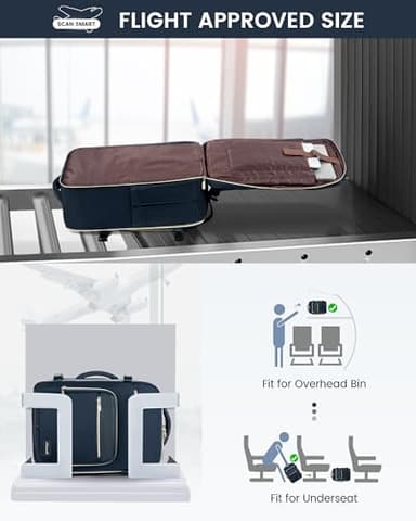 LOVEVOOK Travel Backpack For Women,50L Carry On Backpack Flight Approved,TSA Personal Item Travel Bag Fits 18 Inch Laptop,Business Weekender Overnight Daypack with Toiletry Bag and Cube,Dark Blue - Image 2