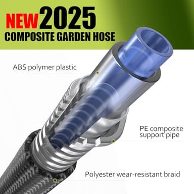 Relxitl Garden Hose, Flexible Water Hose, Ultra Lightweight Non-Expanding hose with 10 Function Sprayer, Leak proof, Pressure Resistant for Yard, Outdoor (Black, 50FT) - Image 2