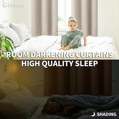 BGment Room Darkening Curtains 54 Inches Long - Grommet Thermal Insulated Drapes Window Treatment Curtains for Bedroom, 2 Panels, 52 x 54 Inch, Camel - Image 5