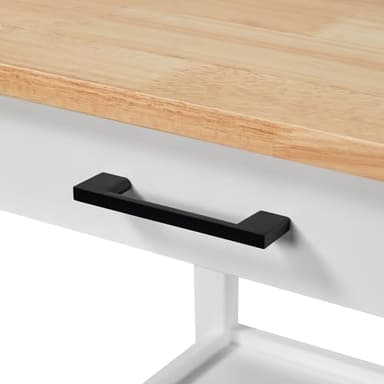 Yaheetech Rolling Kitchen Island with Single Door Cabinet, Kitchen Cart with Drawer on Swivel Wheels, Small Coffee Cart Microwave Stand with 3 Side Hooks for Dining Room, White - Image 7