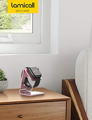 Lamicall Stand for Apple Watch, Charging Stand Holder - Apple Watch Accessories, Desk Watch Stand Holder Charging Dock Station Compatible with iWatch Series SE Ultra/Series 8/7/6/5/4/3/2/1 - Image 7