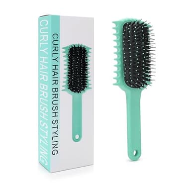 Curly Hair Brush, Volume Curl Defining Brush for Detangling Shaping and Styling Women's Curls, Reduce Pulling (Green) - Image 2