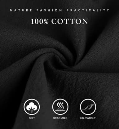 Womens Cotton Cropped Pants Loose Fit Wide Leg Capri Casual Plus Size Elastic Waist Trousers Black 2XL - Image 6