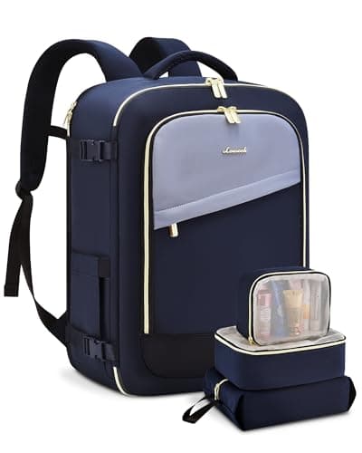 LOVEVOOK Travel Backpack for Women, 40L Carry On Backpack Flight Approved, Large Personal Item Bag Fits 17 inch Laptop, TSA Approved Luggage with 3 Packing Cubes,Waterproof Weekender Gym Essentials - Image 1