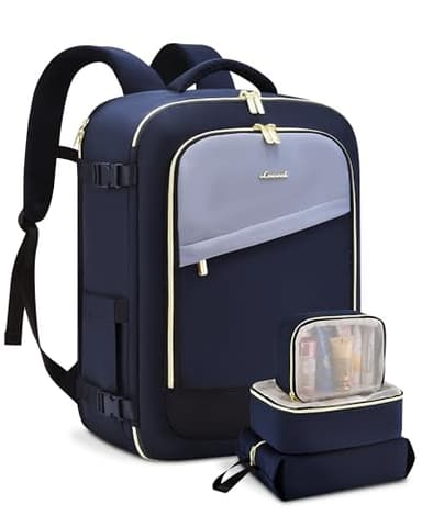 LOVEVOOK Travel Backpack for Women, 40L Carry On Backpack Flight Approved, Large Personal Item Bag Fits 17 inch Laptop, TSA Approved Luggage with 3 Packing Cubes,Waterproof Weekender Gym Essentials - Image 1