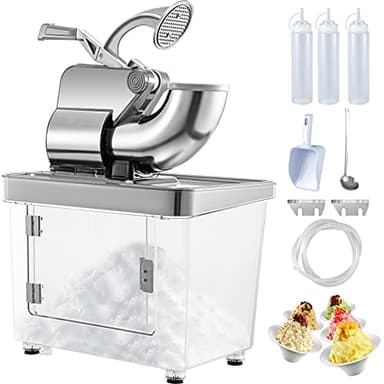 VEVOR 110V Commercial Ice Crusher 661LBS/H, ETL Approved 300W Electric Snow Cone Machine with Dual Blades, Stainless Steel Shaved Ice Machine with Safety On/Off Switch for Family, Restaurants, Bars - Image 1