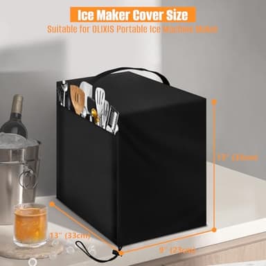Ice Maker Cover, Suitable for Countertop Ice Maker Machine, Waterproof& Dustproof Cover for Portable Ice Makers/Ice Cube Maker/Ice Machine（Cover Only - Image 2