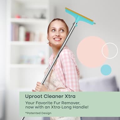 Uproot Cleaner Xtra Pet Hair Removal Tool: Reusable Carpet Rake with Telescopic 60" Handle - As Powerful as Uproot Cleaner Pro Pet Hair Remover, but Made for Carpets, Curtains - Don't Bend Don't Kneel - Image 7