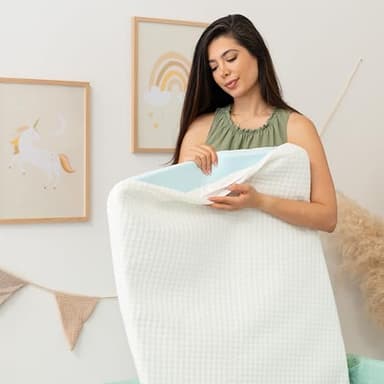 MODAURA Portable Pack and Play Mattress - 38x26x1.5in Mini Crib Mattress Pad, Waterproof Organic Bamboo Cover, Non-Slip Back, Foldable with Carry Bag - Image 2