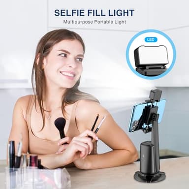 Auto Face Tracking Tripod 360° Rotating Cell Phone Photo and Video Kits Stand, No App, Camera Stand with Remote and Gesture Control, Rechargeable Smart Shooting Stand for Live Recording Tiktok(Black) - Image 7