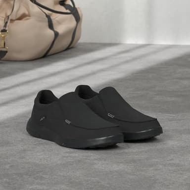 OrthoComfoot Men's Orthopedic Comfortable Casual Loafers, Diabetic Supportive Shoes, Soft Plantar Fasciitis Arch Support Deck Shoes Black Size 9 - Image 2