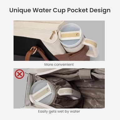 LOVEVOOK Laptop Tote Bag for Women With Large Cup Holder, Leather Work Tote Bag for Women,15.6 Inch Professional Computer Briefcase Business Teacher Commuter Shoulder Bag,Office Travel Gift - Image 5