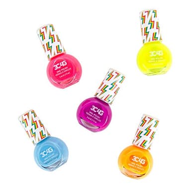 3C4G Neon Nail Polish Set - Quick Dry Nail Polish for Girls - Includes 5 Neon Colors - Non-Toxic Nail Polish Kit for Kids Ages 8+ by Make It Real - Image 4