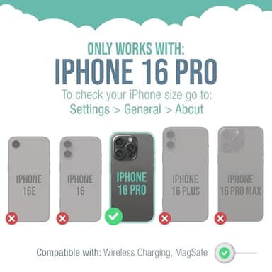 Smartish® iPhone 16 Pro Protective Magnetic Case - Gripzilla Compatible with MagSafe [Rugged + Tough] Heavy Duty Armor Slim Cover w/Drop Tested Protection for Apple iPhone 16 Pro - Black Tie Affair - Image 5