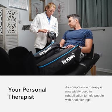 FIT KING Air Compression Recovery System, Cordless Full Leg Massager with Dynamic Pressure, Reduces Muscle Pain and Improves Circulation, Fast Recovery for Athletes (Large) - Image 4