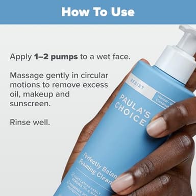 Paula's Choice RESIST Perfectly Balanced Foaming Facial Cleanser, Face Cleanser with Hyaluronic Acid & Aloe, Anti-Aging Face Wash, Large Pores & Oily Skin, Fragrance-Free, 6.4 Fl Oz - Image 3