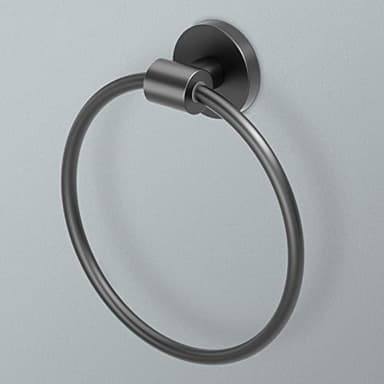 Gatco 4662MX Reveal Hand and Face Towel Ring, Matte Black for Bathroom | Wall Mount 6.63" Dia. Towel Holder Ring - Image 1