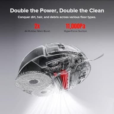 roborock Qrevo Slim Robot Vacuum and Mop Combo, 8.2cm Ultra-Slim, 3D Sensing Tech, Advanced Obstacle Recognition, 11,000Pa Suction, FlexiArm Side Brush & Mop, Auto Mop Washing & Drying, Self-Emptying - Image 4