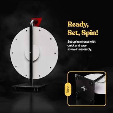 T-SIGN 12 Inch Heavy Duty Spinning Prize - 10 Slots Color Tabletop Roulette Spinner Wheel of Fortune - Spin The Wheel with Dry Erase Marker and Eraser Win The Fortune Spin Game for Trade Show - Image 7