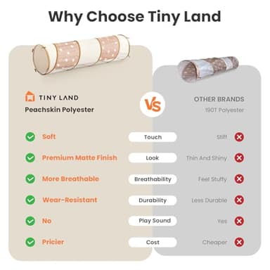 Tiny Land Tunnel Toys for Toddlers, 69" x 18" Baby Tunnel Crawl Indoor, Play Tunnel for Kids to Crawl Through, Pop Up Dog Tunnel, Baby Outdoor Toys - Image 3