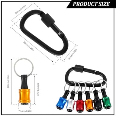 TKSDWBLTY 18Pcs 1/4inch Hex Shank Bit Drill Bit Holder Portable Socket with Quick Change Aluminum Alloy Long and Short Extension Bar Keychain Holder - Image 7