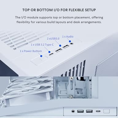 LIAN LI O11D MINI V2 Flow | Compact ATX Mid-Tower Airflow Computer Case | Panoramic View | High-Performance Airflow | Includes 5 x 120mm Reverse Blade Fans | Cable Management | White (O11DMIV2FW) - Image 7