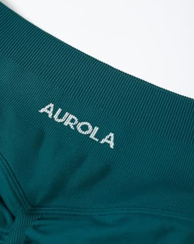 AUROLA Influence Collection Workout Shorts for Women,No Roll Up New Scrunch Seamless Gym Short-3.5" Inseam, Deep Teal, S - Image 3