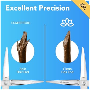 Equinox 6.5" Professional Hair Cutting Scissors for Men & Women - Ice Tempered, Silver - Hair Cutting Shear Professional - Barber Scissor Professional - Shears for Hair Cutting - Haircut Scissors - Image 4
