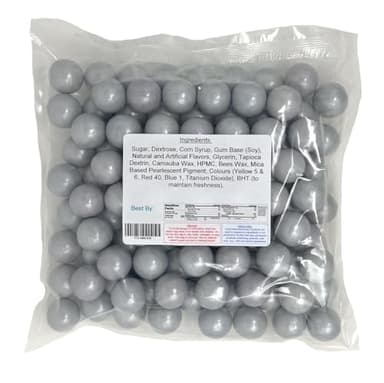 YANKEETRADERS Silver Fruit Flavored Gumballs 1", 2 Pounds Bulk - Image 2