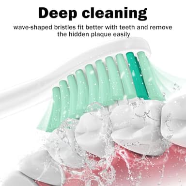 Toothbrush Heads for Philips Sonicare Replacement Brush Heads Medium Soft Dupont Bristles Electric Toothbrush Replacement Heads Fit E-Series Essence Xtreme Elite Advance and CleanCare, 6 Pack - Image 5