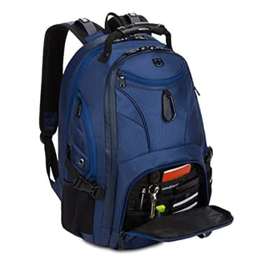 SwissGear 1900 ScanSmart 17” Laptop Backpack Navy Ballistic – Reflective Tech Backpack with ScanSmart Compartment – Multiple Organizer Pockets & RFID Scan Blocking Technology - Image 7