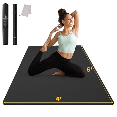 CAMBIVO Large Yoga Mat for Men and Women 1/3 & 1/4 Inch Thick, 72" x 48" Extra Wide Workout Mat, Exercise Fitness TPE Mat for Home Gym, Yoga, Pilates, Workout,Stretching,Meditation (Barefoot Exercise) - Image 1