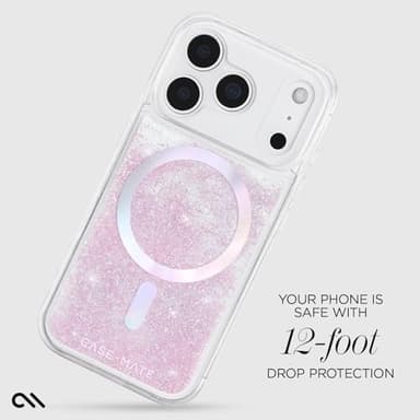 Case-Mate Soap Bubble iPhone 17 Pro Case [Compatible with MagSafe] - Liquid Glitter Phone Case with 12ft Drop Protection - Premium Magnetic Cover for iPhone 17 Pro - Iridescent Waterfall - Image 3