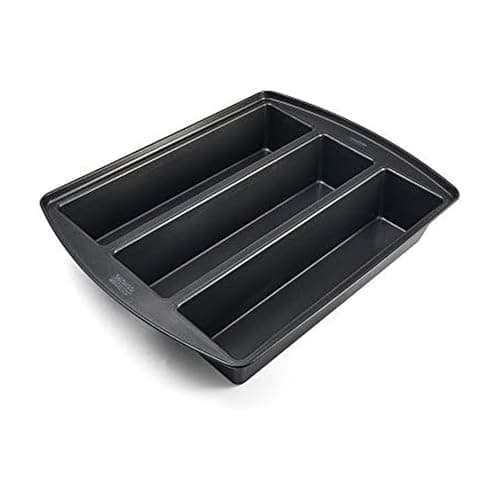 Chicago Metallic Professional Lasagna Trio Pan, Perfect for loaf breads, cakes and more 12.5 by 16 by 3 inches, Silver - Image 1