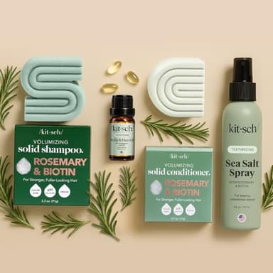 Kitsch Rosemary & Biotin Shampoo and Conditioner Set for Hair Growth - Strengthening, Thickening & Volumizing Shampoo and Conditioner Bar - Paraben, Sulfate & Silicone Free - Made in USA - 2 pack - Image 10