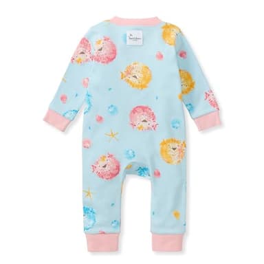 Burt's Bees Baby Baby Girls' Sleep and Play, 100% Organic Cotton, One-Piece Footless Pajamas, Puffer Fish, 0-3 Months - Image 2