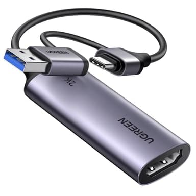 UGREEN 2K@30Hz Video Capture Card 4K Input HDMI to USB 3.0 A and USB C Capture, 1080P 60FPS with Low Latency Capture Card for Streaming Game Recording Compatible with Switch 2/Xbox/PS4/PS5/PC/Camera - Image 1