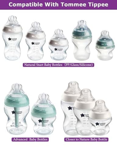 Silicone Baby Bottle Nipples for Tommee Natural Start Anti-Colic Bottles &Advanced Anti-Colic Bottles,Closer to Nature Bottles,Medium Flow,Size 2 Nipple,3m+, 6 Count - Image 5