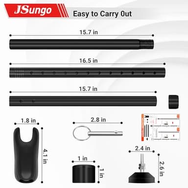 JSungo 2-in-1 Sliding Door Security Bar, Upgrade Doors Stoppers Security, Heavy-Duty Door Jammer Doors Stopper for Sliding Window, Adjustable Door Jammer for Home, Apartment, and Hotel, Black, 1 Pack - Image 8