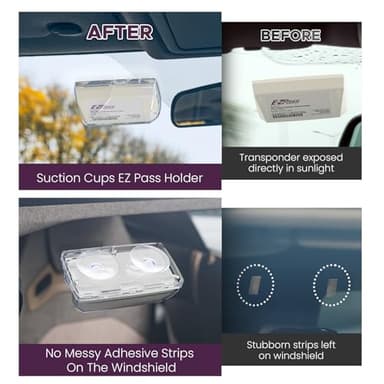 LiftRemote EZ Pass Holder for Windshield, Toll Pass Transponder Holder with Suction Cups for EZ Pass Mini/iPass - Image 4