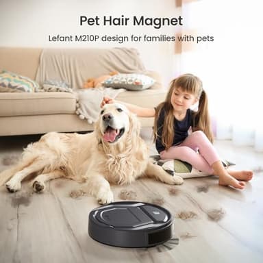 Lefant Robot Vacuum Cleaner M210 Pro,Slim,Quiet,2200Pa Suction,120 Min Self-Charging Robotic Vacuums, Freemove 3.0,WiFi/APP/Alexa,6 Cleaning Modes Ideal for Hard Floors Pet Hair Low Carpet,Black - Image 4